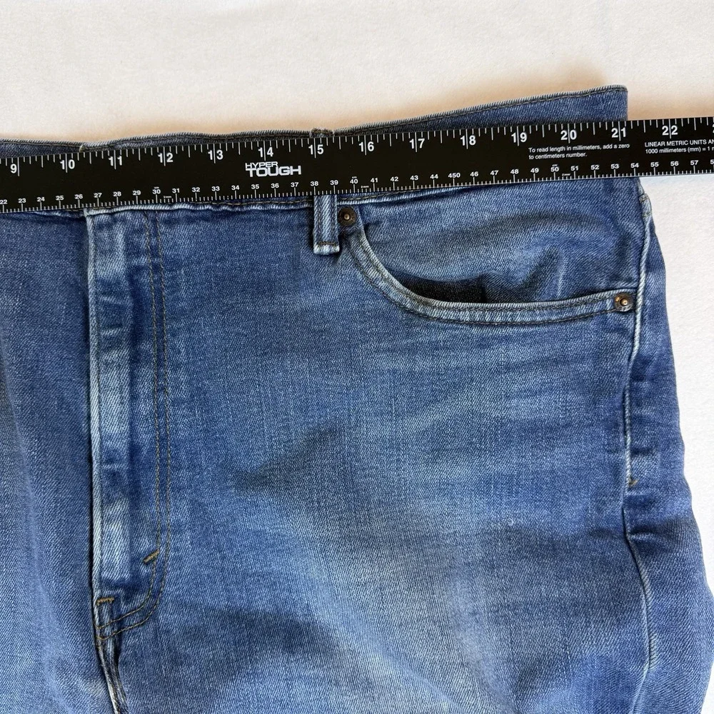Levis 541 Jeans Mens 42x34 Athletic Stretch Taper Medium Wash Faded Denim